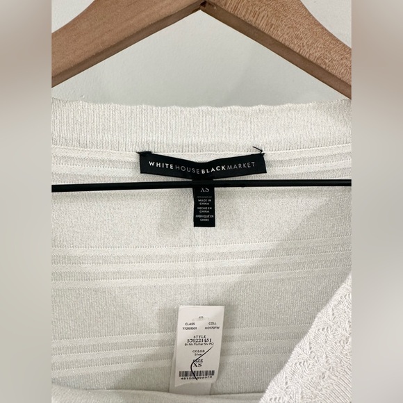 NWT WHBM Lace Bell Sleeve Knit Sweater Gray Size XS - Picture 4 of 5